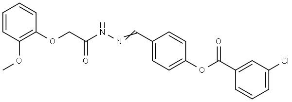 4-(2-((2-METHOXYPHENOXY)ACETYL)CARBOHYDRAZONOYL)PHENYL 3-CHLOROBENZOATE Struktur