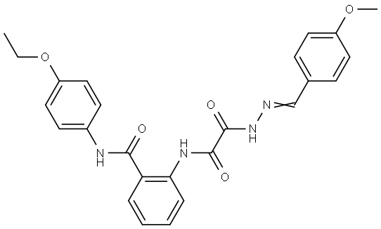 N-(4-ETHOXY-PH)-2-(((2-(4-METHOXYBENZYLIDENE)HYDRAZINO)(OXO)AC)AMINO)BENZAMIDE Struktur