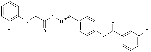 4-(2-((2-BROMOPHENOXY)ACETYL)CARBOHYDRAZONOYL)PHENYL 3-CHLOROBENZOATE Struktur