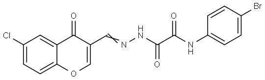 N-(4-BR-PH)2-(2-((6-CL-4-OXO-4H-CHROMEN-3-YL)METHYLENE)HYDRAZINO)-2-OXOACETAMIDE Struktur
