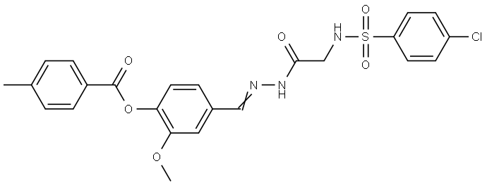 4-(2-((((4-CL-PH)SULFONYL)AMINO)AC)CARBOHYDRAZONOYL)-2-MEO-PH 4-METHYLBENZOATE Struktur