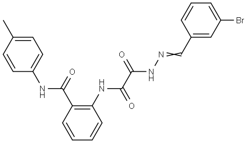 2-(((2-(3-BROMOBENZYLIDENE)HYDRAZINO)(OXO)AC)AMINO)-N-(4-METHYLPHENYL)BENZAMIDE Struktur