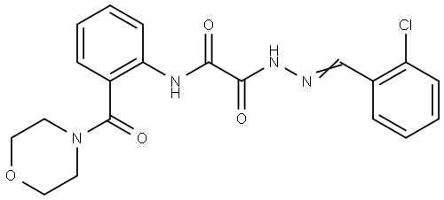 2-(2-(2-CL-BENZYLIDENE)HYDRAZINO)-N-(2-(4-MORPHOLINYLCARBONYL)PH)-2-OXOACETAMIDE Struktur