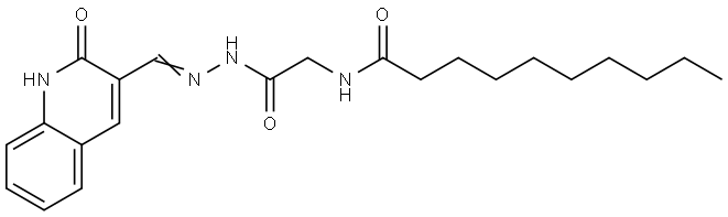 N-(2-OXO-2-(2-((2-OXO-1,2-DIHYDRO-3-QUINOLINYL)METHYLENE)HYDRAZINO)ET)DECANAMIDE Struktur