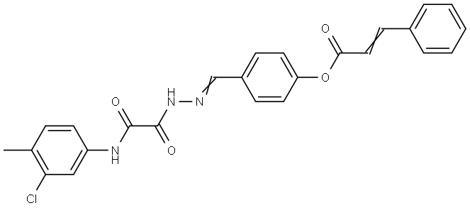 4-(2-((3-CL-4-METHYLANILINO)(OXO)ACETYL)CARBOHYDRAZONOYL)PHENYL 3-PHENYLACRYLATE Struktur