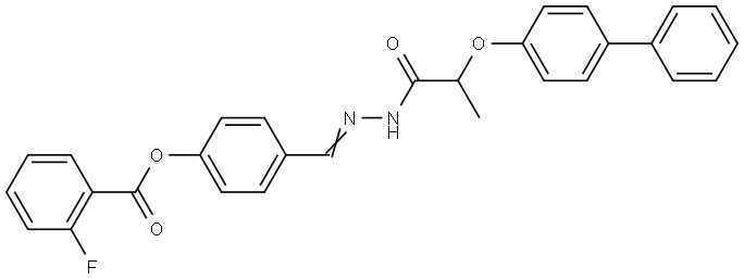 4-(2-(2-((1,1'-BIPHENYL)-4-YLOXY)PROPANOYL)CARBOHYDRAZONOYL)PH 2-FLUOROBENZOATE Struktur