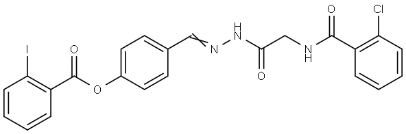 4-(2-(((2-CHLOROBENZOYL)AMINO)ACETYL)CARBOHYDRAZONOYL)PHENYL 2-IODOBENZOATE Struktur