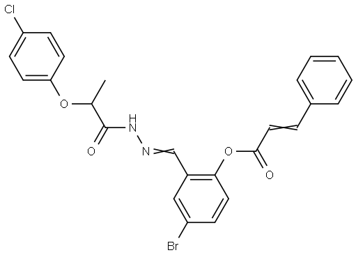 4-BR-2-(2-(2-(4-CHLOROPHENOXY)PROPANOYL)CARBOHYDRAZONOYL)PHENYL 3-PHENYLACRYLATE Struktur