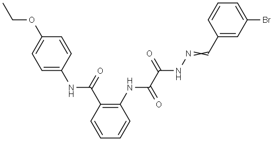 2-(((2-(3-BROMOBENZYLIDENE)HYDRAZINO)(OXO)AC)AMINO)-N-(4-ETHOXYPHENYL)BENZAMIDE Struktur