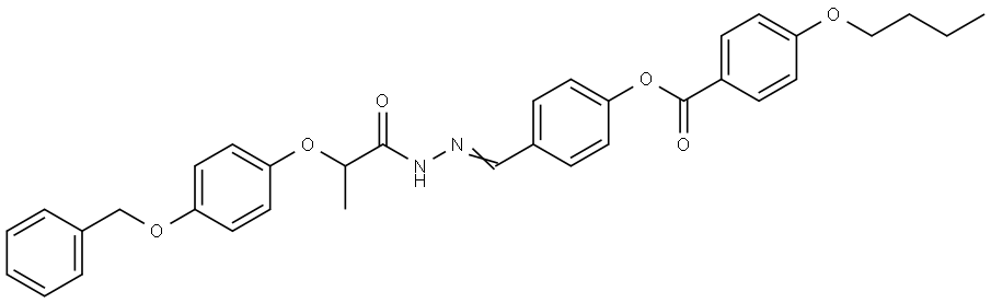 4-(2-(2-(4-(BENZYLOXY)PHENOXY)PROPANOYL)CARBOHYDRAZONOYL)PHENYL 4-BUTOXYBENZOATE Struktur
