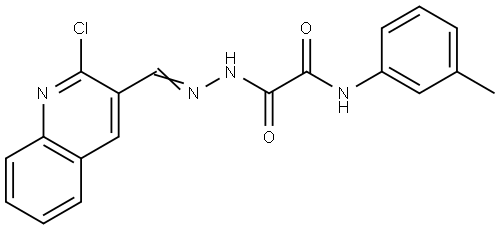 2-(2-((2-CL-3-QUINOLINYL)METHYLENE)HYDRAZINO)-N-(3-METHYLPHENYL)-2-OXOACETAMIDE Struktur