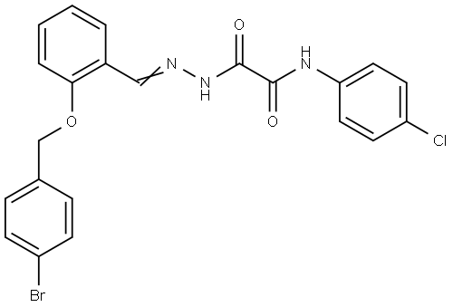 2-(2-(2-((4-BROMOBENZYL)OXY)BENZYLIDENE)HYDRAZINO)-N-(4-CL-PH)-2-OXOACETAMIDE Struktur