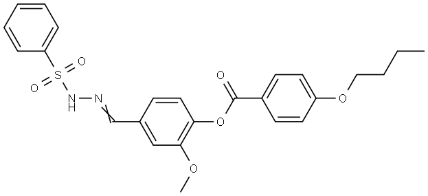 2-METHOXY-4-(((PHENYLSULFONYL)HYDRAZONO)METHYL)PHENYL 4-BUTOXYBENZOATE Struktur