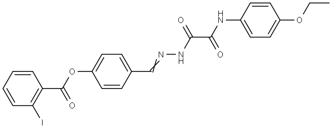 4-(2-((4-ETHOXYANILINO)(OXO)ACETYL)CARBOHYDRAZONOYL)PHENYL 2-IODOBENZOATE Struktur