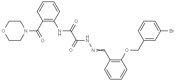 2-((2E)-2-{2-[(3-BROMOBENZYL)OXY]BENZYLIDENE}HYDRAZINO)-N-[2-(4-MORPHOLINYLCARBONYL)PHENYL]-2-OXOACETAMIDE Struktur