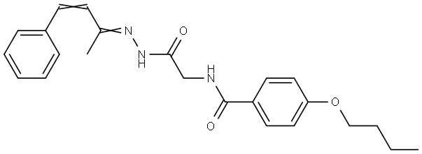 4-BUTOXY-N-(2-(2-(1-ME-3-PHENYL-2-PROPENYLIDENE)HYDRAZINO)-2-OXOETHYL)BENZAMIDE Struktur