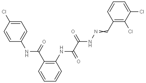 N-(4-CL-PH)-2-(((2-(2,3-DICHLOROBENZYLIDENE)HYDRAZINO)(OXO)AC)AMINO)BENZAMIDE Struktur