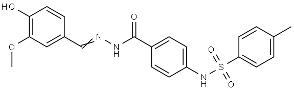 N-(4-((2-(4-HO-3-MEO-BENZYLIDENE)HYDRAZINO)CARBONYL)PH)-4-ME-BENZENESULFONAMIDE Struktur