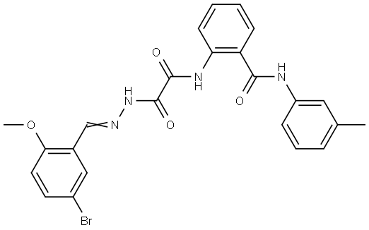 2-(((2-(5-BR-2-METHOXYBENZYLIDENE)HYDRAZINO)(OXO)AC)AMINO)-N-(3-ME-PH)BENZAMIDE Struktur