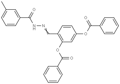 5-(BENZOYLOXY)-2-(2-(3-METHYLBENZOYL)CARBOHYDRAZONOYL)PHENYL BENZOATE Struktur