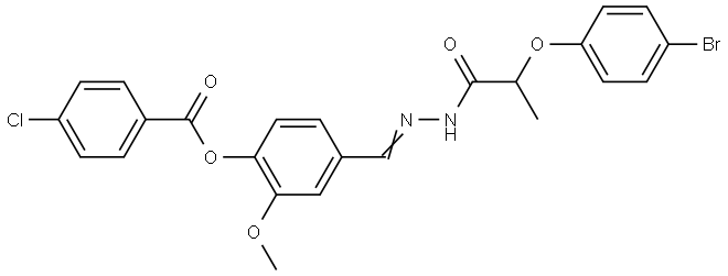 4-(2-(2-(4-BR-PHENOXY)PROPANOYL)CARBOHYDRAZONOYL)-2-METHOXYPHENYL 4-CL-BENZOATE Struktur