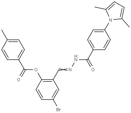 4-BR-2-(2-(4-(2,5-DI-ME-1H-PYRROL-1-YL)BENZOYL)CARBOHYDRAZONOYL)PH 4-ME-BENZOATE Structure