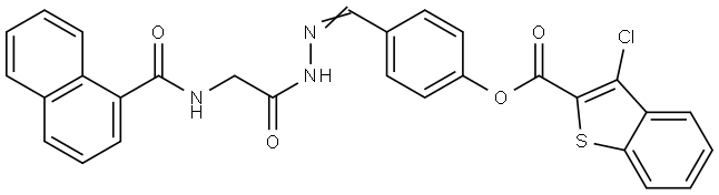 4-((E)-{2-[2-(1-NAPHTHOYLAMINO)ACETYL]HYDRAZONO}METHYL)PHENYL 3-CHLORO-1-BENZOTHIOPHENE-2-CARBOXYLATE Struktur