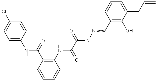 2-(((2-(3-ALLYL-2-HO-BENZYLIDENE)HYDRAZINO)(OXO)AC)AMINO)-N-(4-CL-PH)BENZAMIDE Struktur