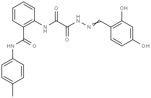 2-(((2-(2,4-DIHYDROXYBENZYLIDENE)HYDRAZINO)(OXO)AC)AMINO)-N-(4-ME-PH)BENZAMIDE Struktur