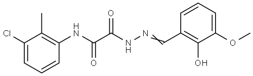 N-(3-CL-2-METHYL-PH)-2-(2-(2-HO-3-METHOXYBENZYLIDENE)HYDRAZINO)-2-OXOACETAMIDE Structure