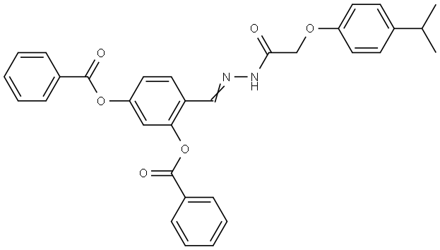 5-(BENZOYLOXY)-2-(2-((4-ISOPROPYLPHENOXY)ACETYL)CARBOHYDRAZONOYL)PHENYL BENZOATE Struktur