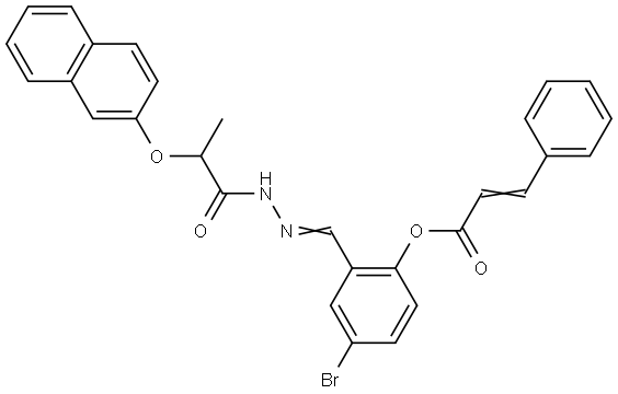 4-BR-2-(2-(2-(2-NAPHTHYLOXY)PROPANOYL)CARBOHYDRAZONOYL)PHENYL 3-PHENYLACRYLATE Struktur