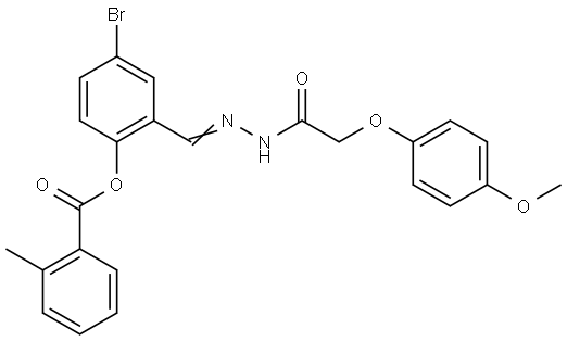 4-BROMO-2-(2-((4-METHOXYPHENOXY)ACETYL)CARBOHYDRAZONOYL)PHENYL 2-METHYLBENZOATE Struktur