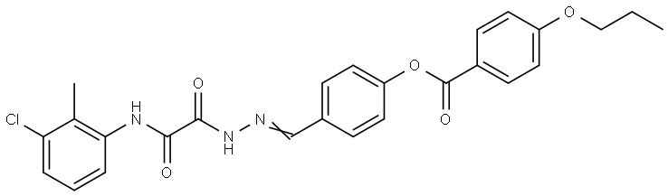 4-((2-(2-(3-CL-2-METHYLANILINO)-2-OXOACETYL)HYDRAZONO)ME)PH 4-PROPOXYBENZOATE Struktur