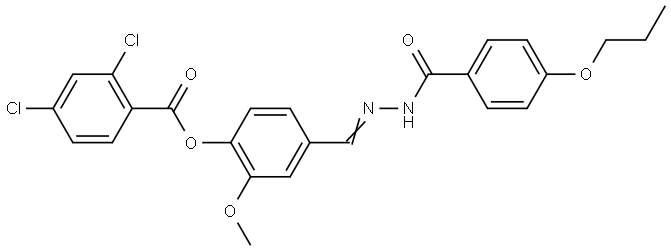 2-METHOXY-4-(2-(4-PROPOXYBENZOYL)CARBOHYDRAZONOYL)PHENYL 2,4-DICHLOROBENZOATE Struktur