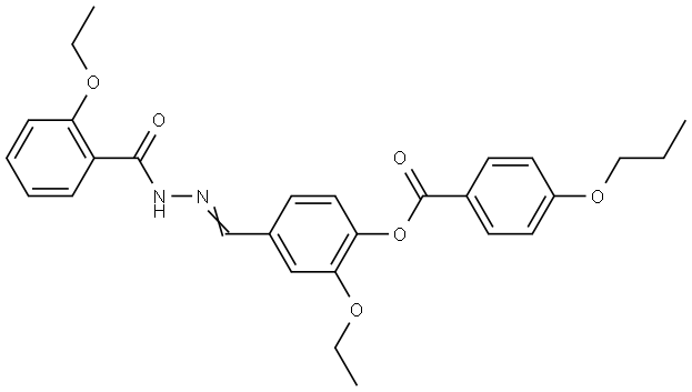2-ETHOXY-4-(2-(2-ETHOXYBENZOYL)CARBOHYDRAZONOYL)PHENYL 4-PROPOXYBENZOATE Struktur