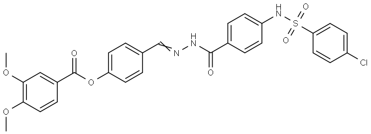 4(2-(4-(((4-CL-PH)SULFONYL)AMINO)BENZOYL)CARBOHYDRAZONOYL)PH 3,4-DI-MEO-BENZOATE Struktur