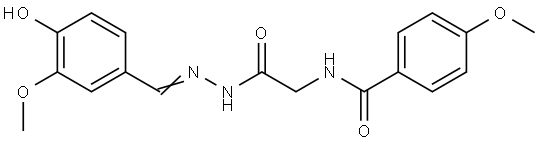N-(2-(2-(4-HO-3-METHOXYBENZYLIDENE)HYDRAZINO)-2-OXOETHYL)-4-METHOXYBENZAMIDE Struktur