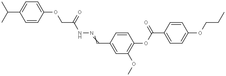 4-(2-((4-ISOPROPYLPHENOXY)AC)CARBOHYDRAZONOYL)-2-METHOXYPHENYL 4-PROPOXYBENZOATE Struktur