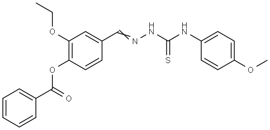 2-ETHOXY-4-(2-((4-METHOXYANILINO)CARBOTHIOYL)CARBOHYDRAZONOYL)PHENYL BENZOATE Struktur