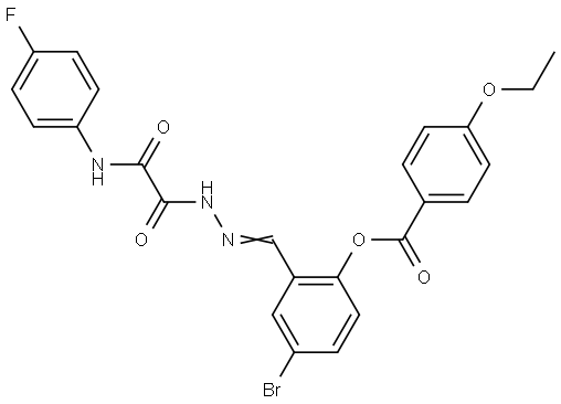 4-BR-2-(2-((4-FLUOROANILINO)(OXO)ACETYL)CARBOHYDRAZONOYL)PHENYL 4-ETHOXYBENZOATE Struktur