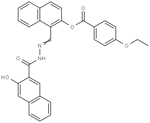 1-(2-(3-HYDROXY-2-NAPHTHOYL)CARBOHYDRAZONOYL)-2-NAPHTHYL 4-ETHOXYBENZOATE Struktur