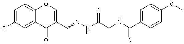 N-(2-{(2E)-2-[(6-CHLORO-4-OXO-4H-CHROMEN-3-YL)METHYLENE]HYDRAZINO}-2-OXOETHYL)-4-METHOXYBENZAMIDE Struktur