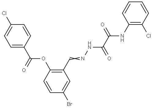 4-BR-2-(2-((2-CHLOROANILINO)(OXO)ACETYL)CARBOHYDRAZONOYL)PHENYL 4-CHLOROBENZOATE Struktur
