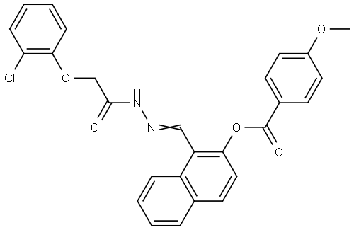 1-(2-((2-CHLOROPHENOXY)ACETYL)CARBOHYDRAZONOYL)-2-NAPHTHYL 4-METHOXYBENZOATE Struktur