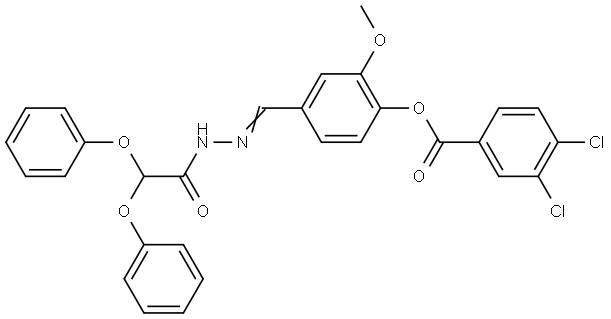 4-(2-(DIPHENOXYACETYL)CARBOHYDRAZONOYL)-2-METHOXYPHENYL 3,4-DICHLOROBENZOATE Struktur