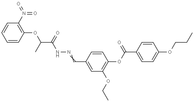 2-ETHOXY-4-(2-(2-(2-NITROPHENOXY)PROPANOYL)CARBOHYDRAZONOYL)PH 4-PROPOXYBENZOATE Struktur
