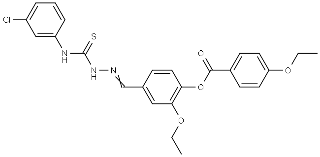 4-((E)-{[(3-CHLOROANILINO)CARBOTHIOYL]HYDRAZONO}METHYL)-2-ETHOXYPHENYL 4-ETHOXYBENZOATE Struktur