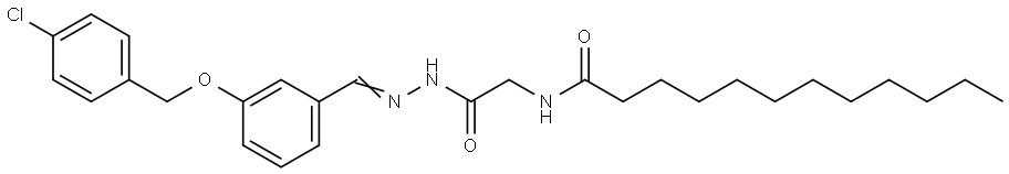 N-(2-(2-(3-((4-CHLOROBENZYL)OXY)BENZYLIDENE)HYDRAZINO)-2-OXOETHYL)DODECANAMIDE Struktur