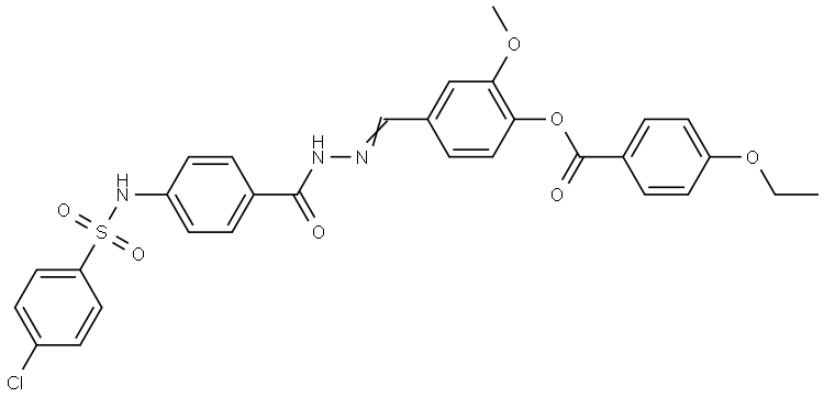 4-{(E)-[(4-{[(4-CHLOROPHENYL)SULFONYL]AMINO}BENZOYL)HYDRAZONO]METHYL}-2-METHOXYPHENYL 4-ETHOXYBENZOATE Struktur